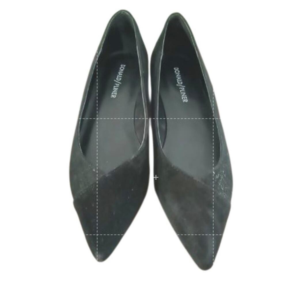 Donald Pliner Palma Ballet Flats Wmn's Sz 6.5 Black Metallic Suede Slip on Shoes